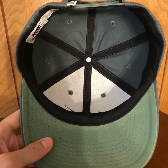 VTG Nike Swoosh Snapback Hat Cap OSFA Olive Green - Picture 3 of 4